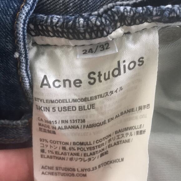 Acne Studio Skinny Ankle Denim Jeans 24/32 - Picture 5 of 9